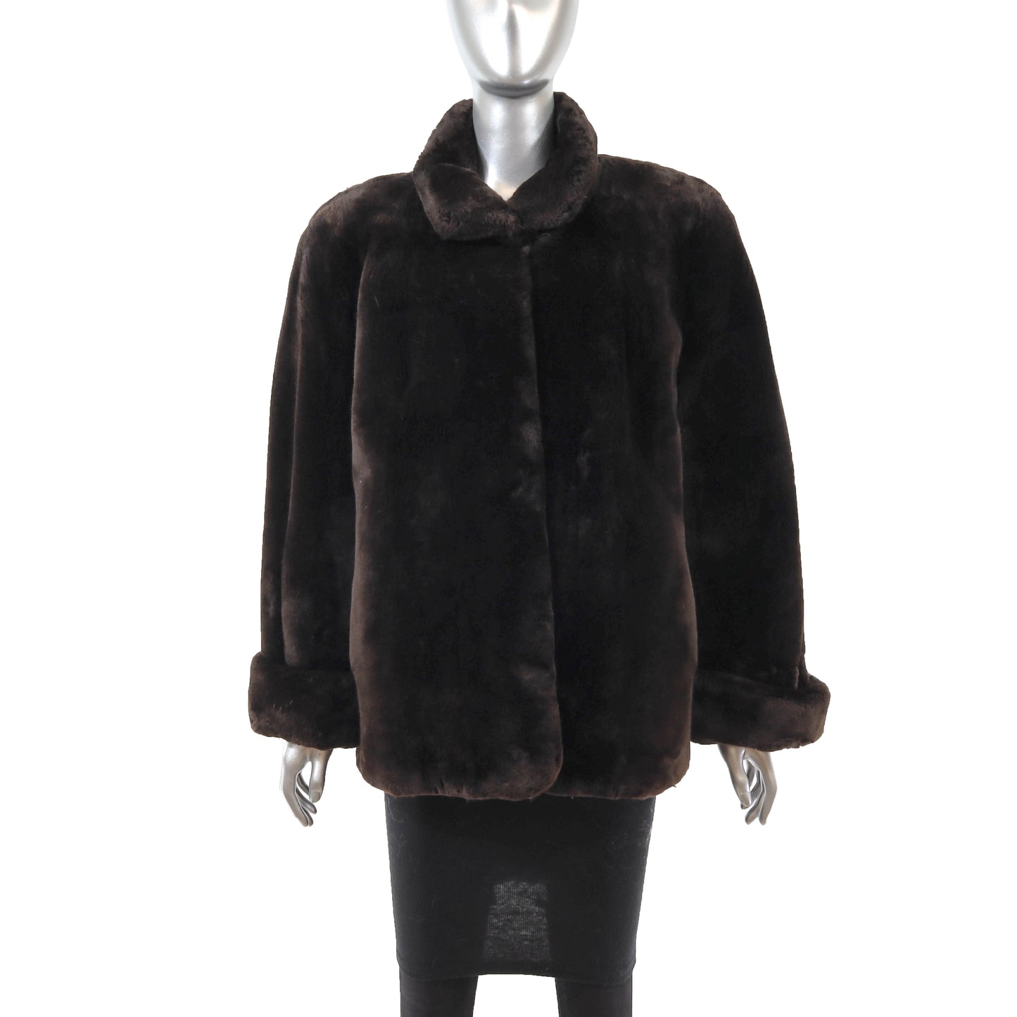 Neiman Marcus Dark Brown Sheared Beaver Jacket- Size L