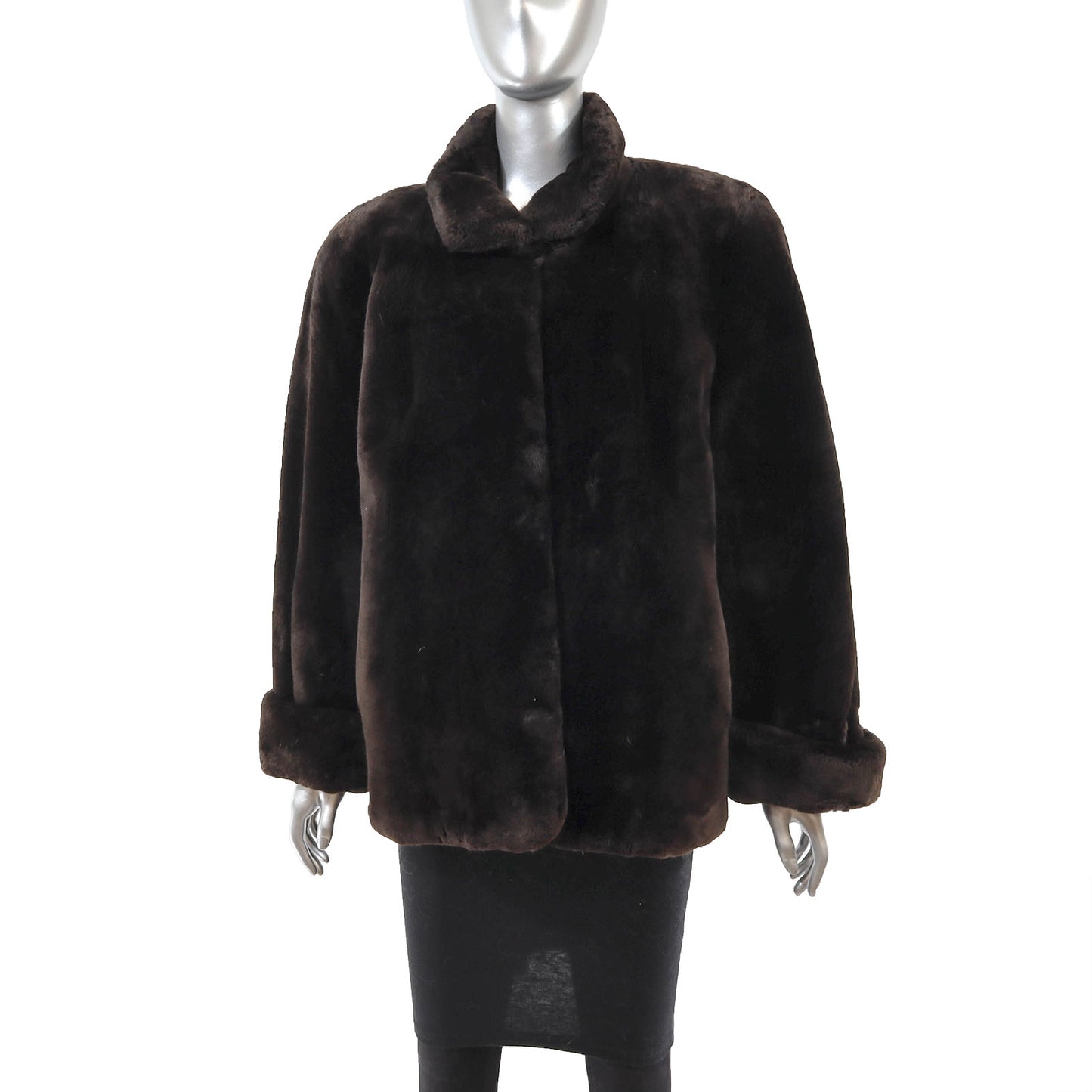 Neiman Marcus Dark Brown Sheared Beaver Jacket- Size L