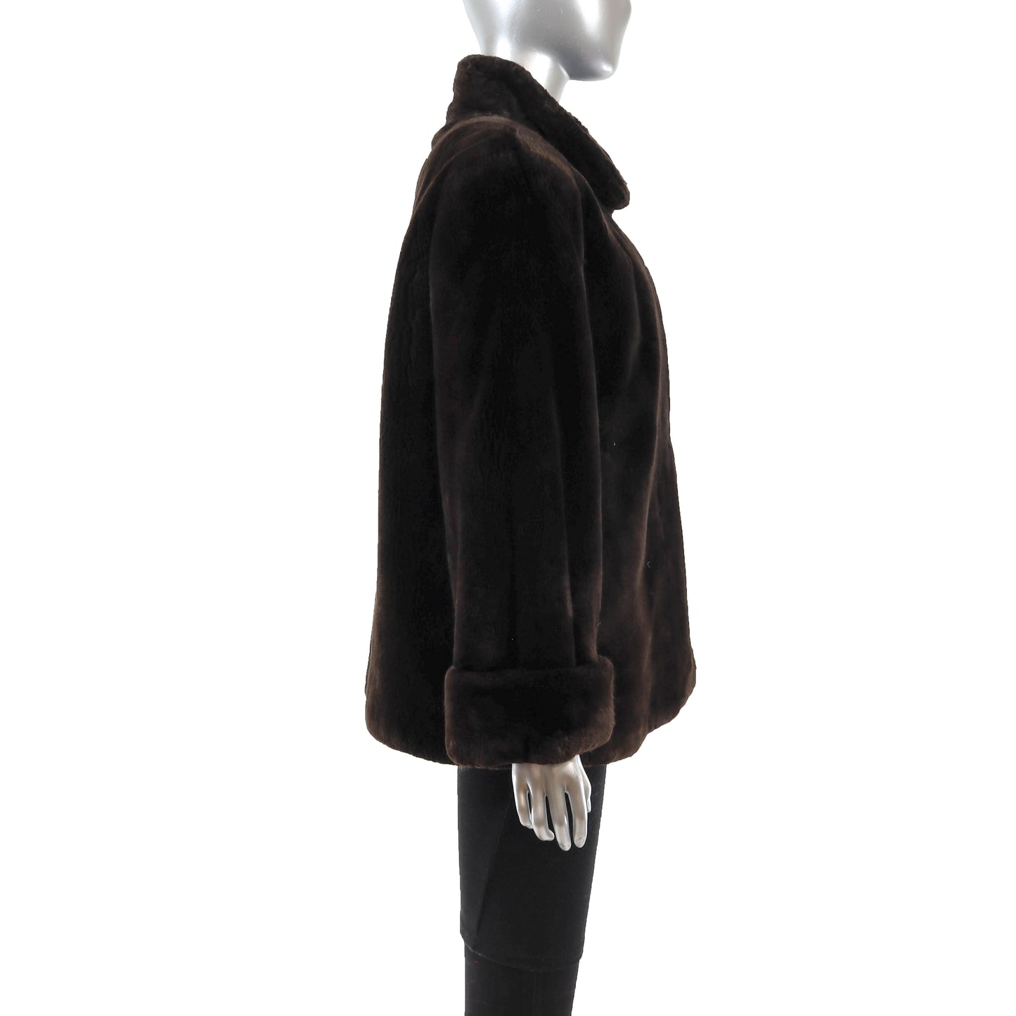 Neiman Marcus Dark Brown Sheared Beaver Jacket- Size L