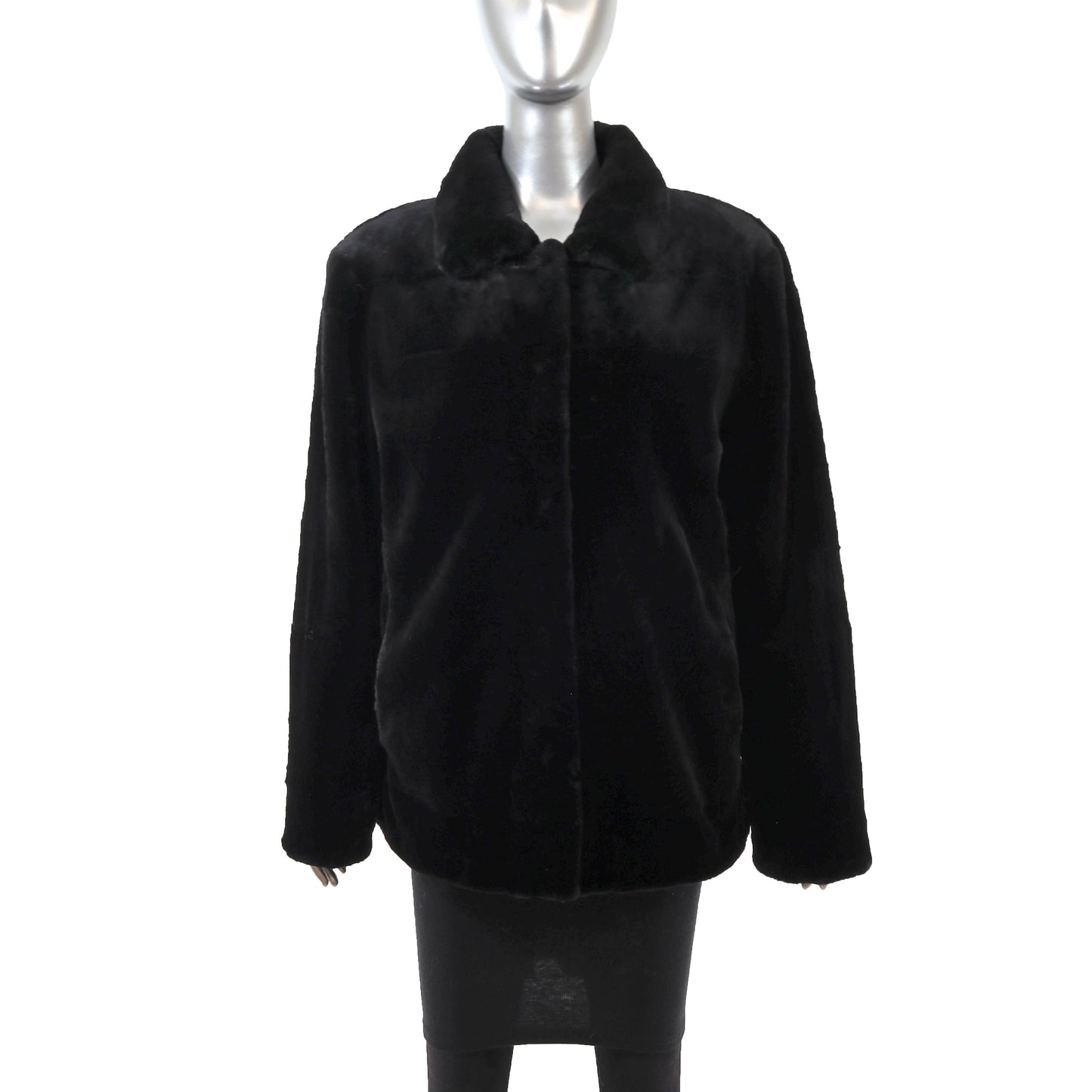 Black Sheared Beaver Jacket- Size L