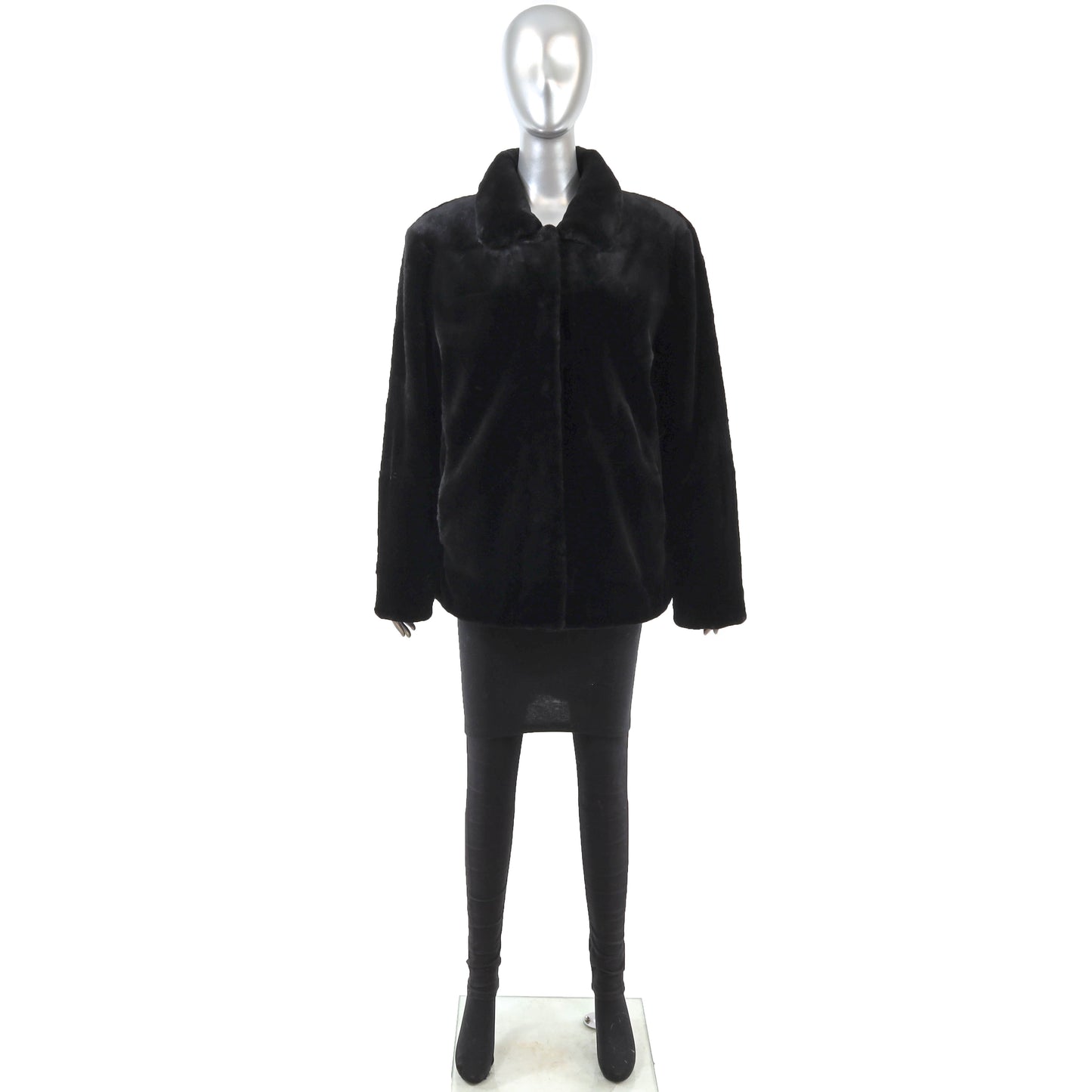 Black Sheared Beaver Jacket- Size L