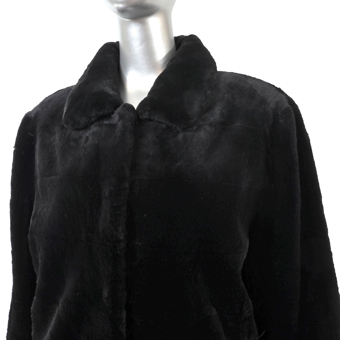 Black Sheared Beaver Jacket- Size L
