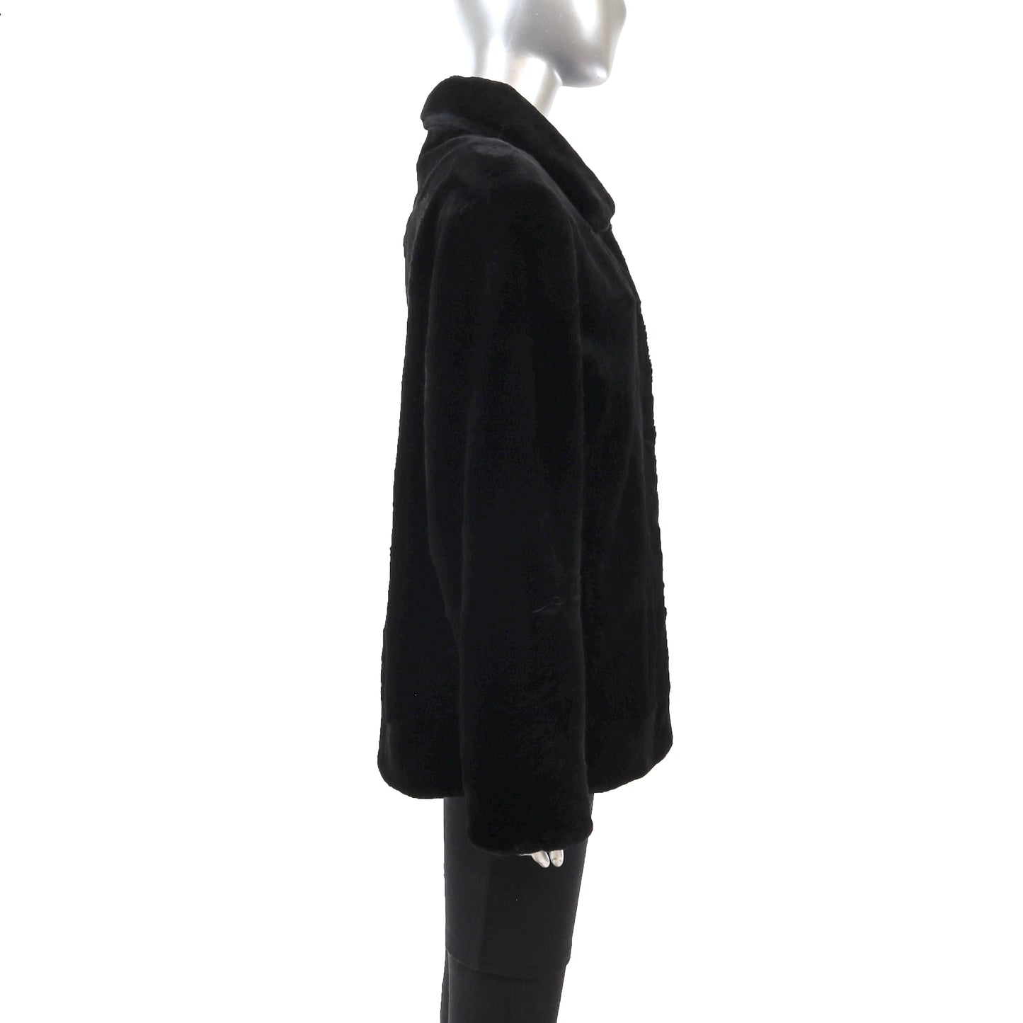 Black Sheared Beaver Jacket- Size L