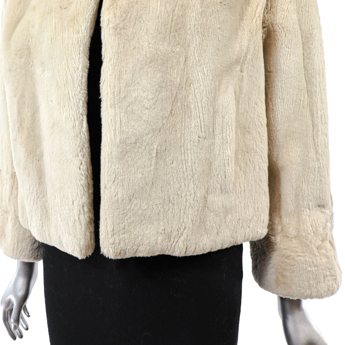Pastel Sheared Beaver Jacket with Mink Collar- Size S