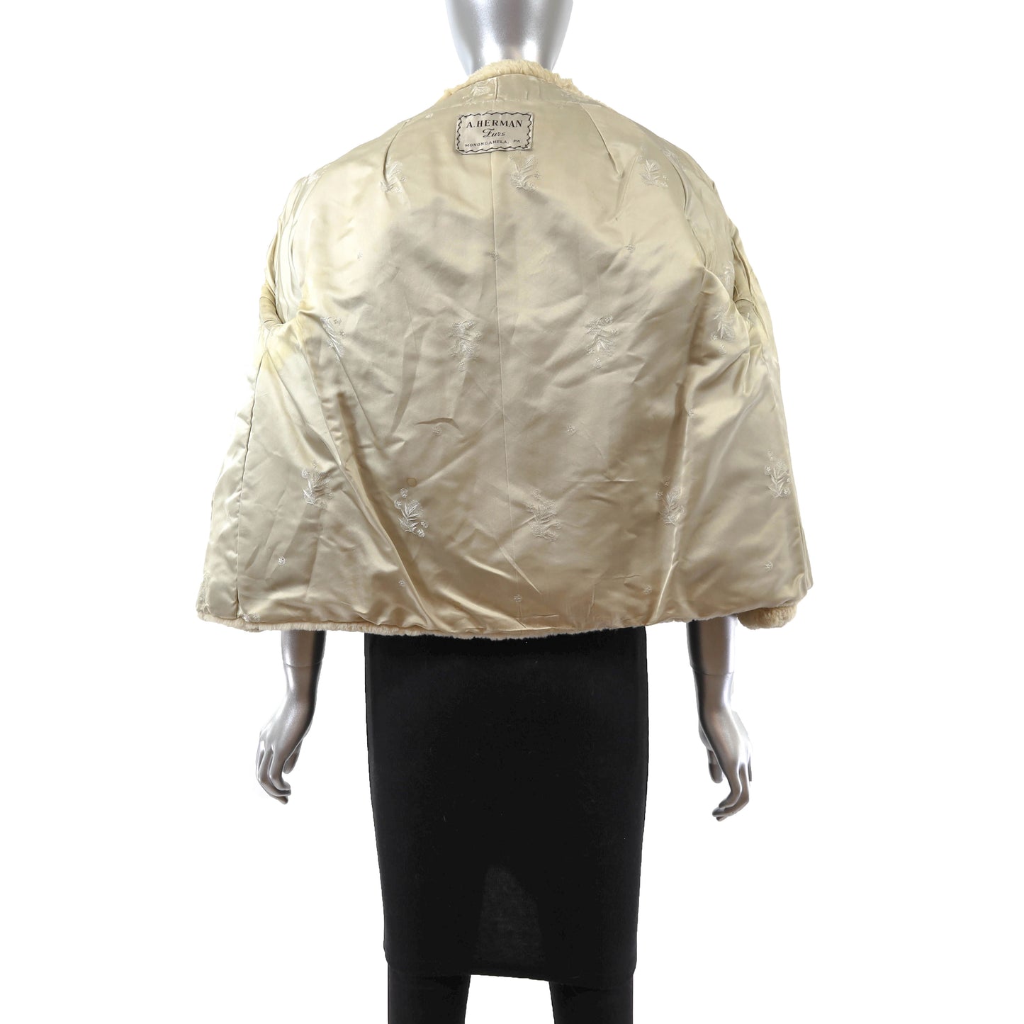 Pastel Sheared Beaver Jacket with Mink Collar- Size M