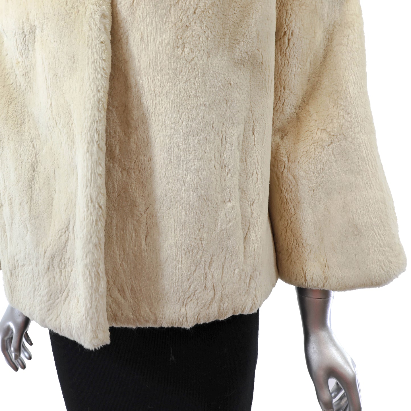 Pastel Sheared Beaver Jacket with Mink Collar- Size M