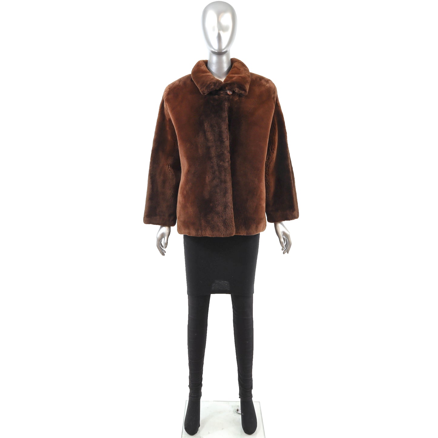 Brown Sheared Beaver Jacket- Size M