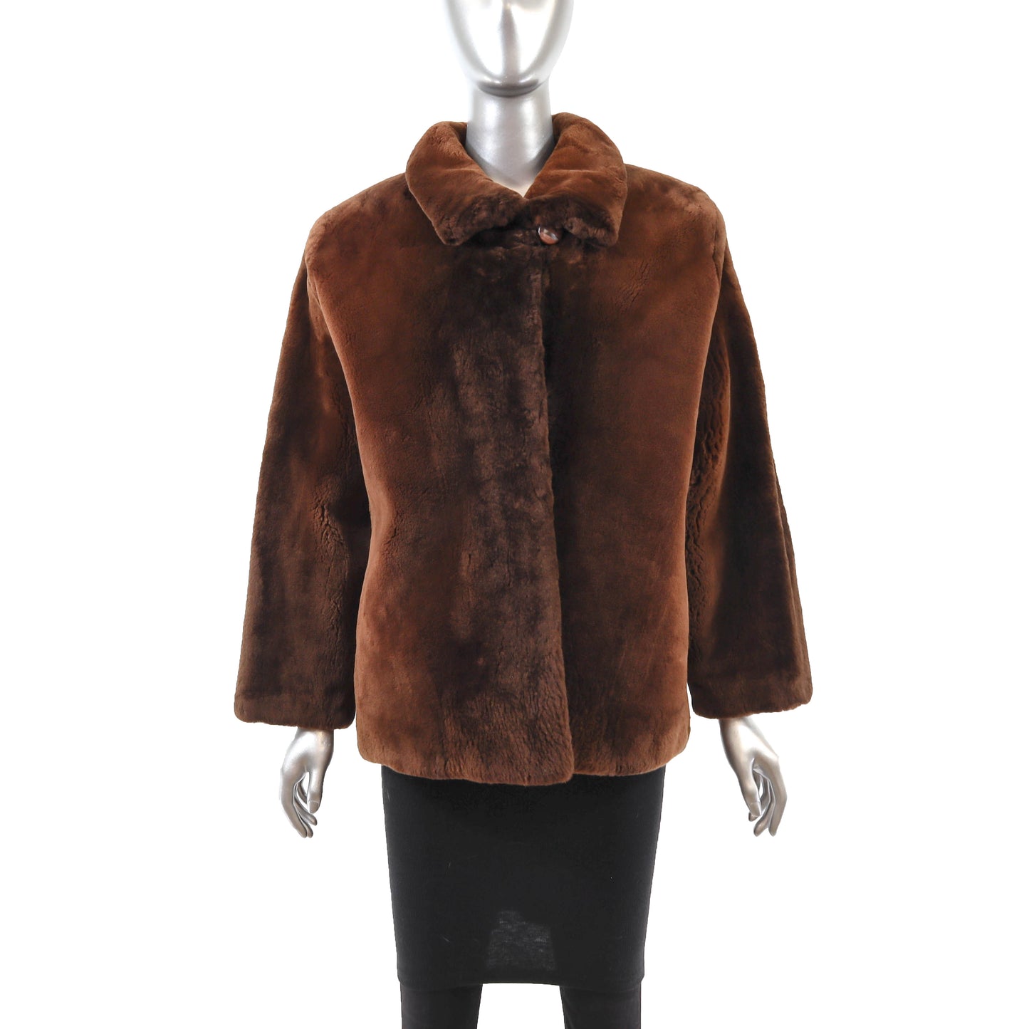Brown Sheared Beaver Jacket- Size M