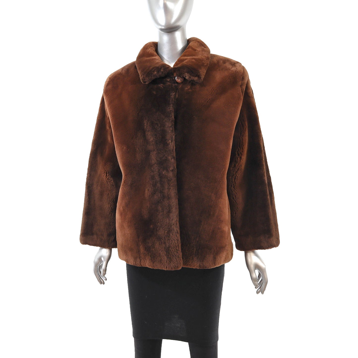 Brown Sheared Beaver Jacket- Size M