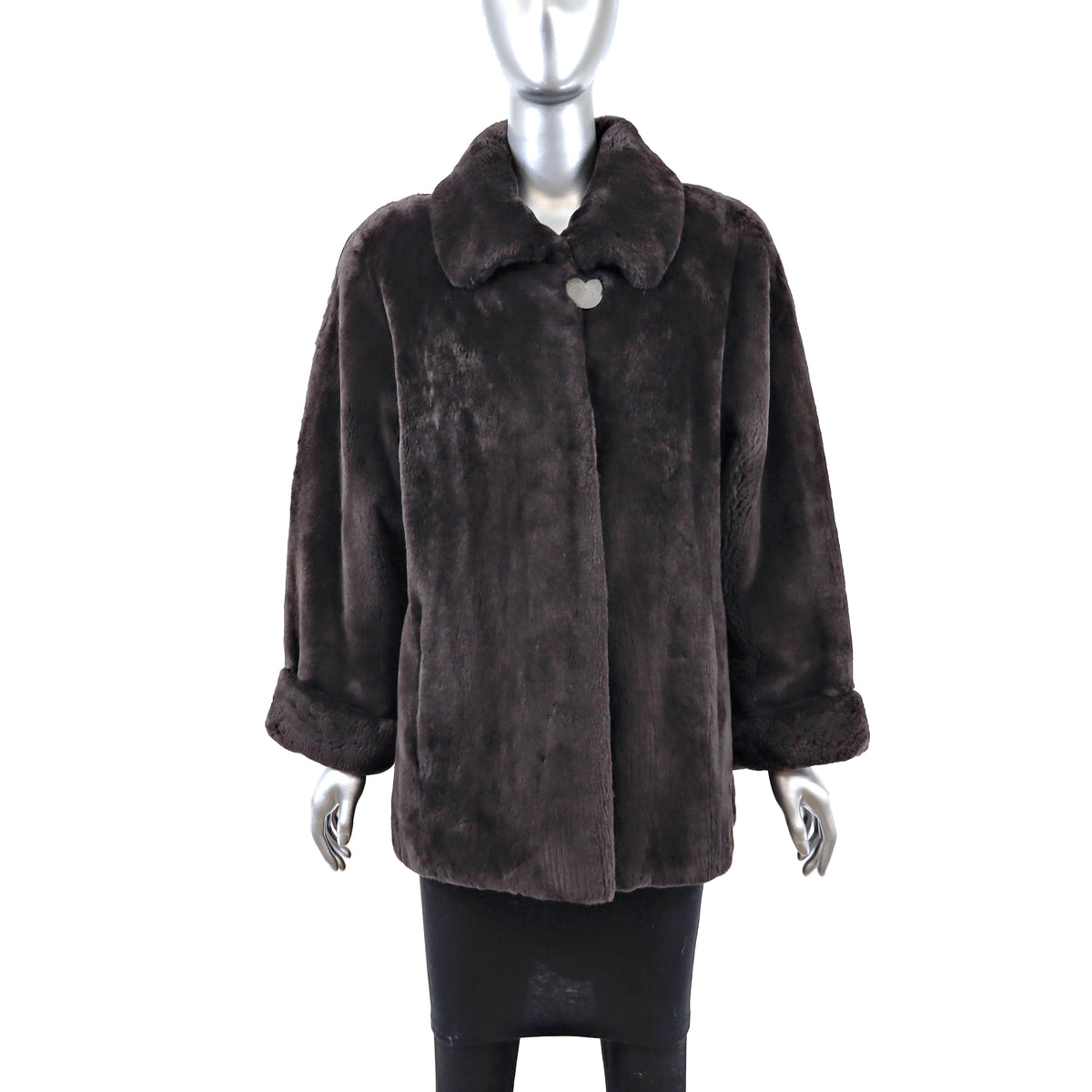 Brown Sheared Beaver Jacket- Size M