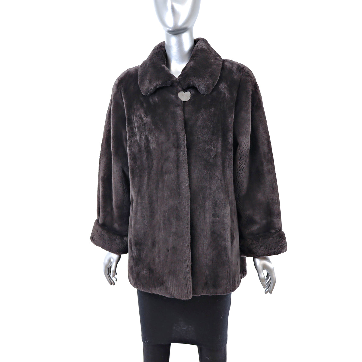 Brown Sheared Beaver Jacket- Size M