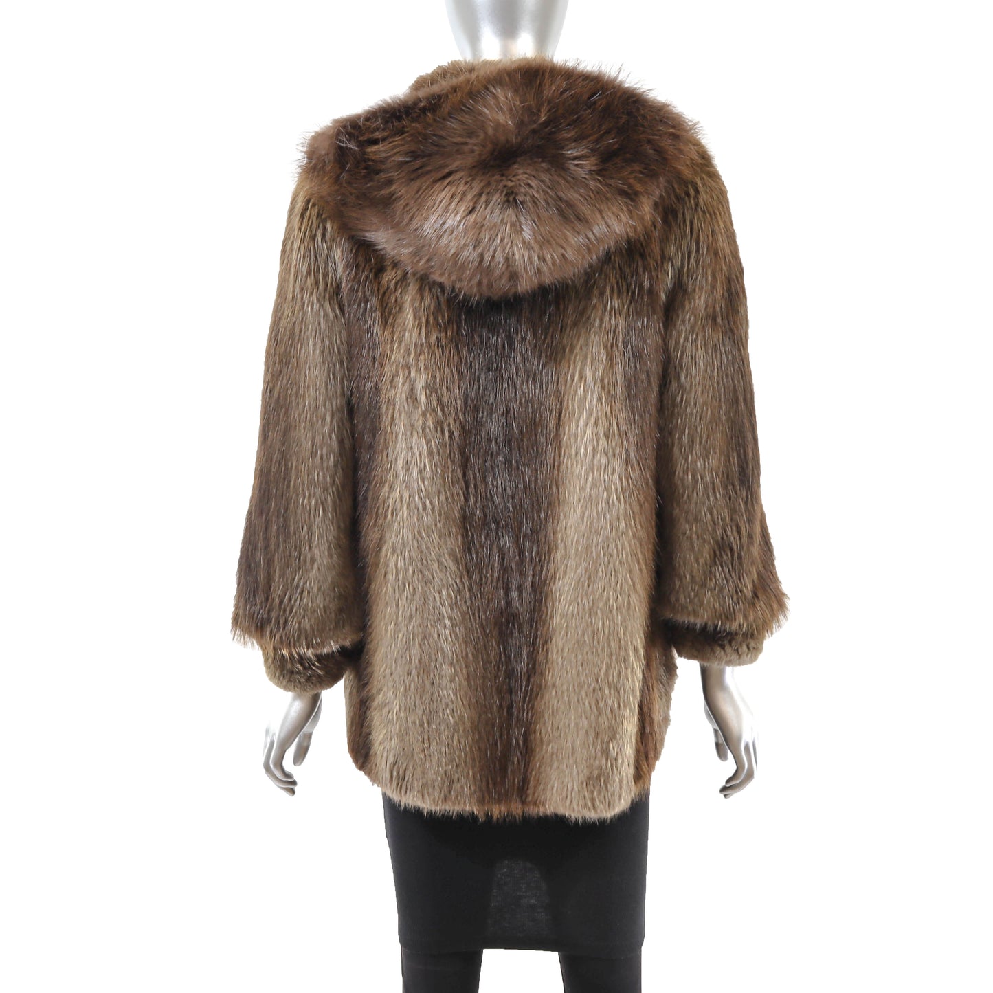 Beaver Jacket with Detachable Hood- Size M