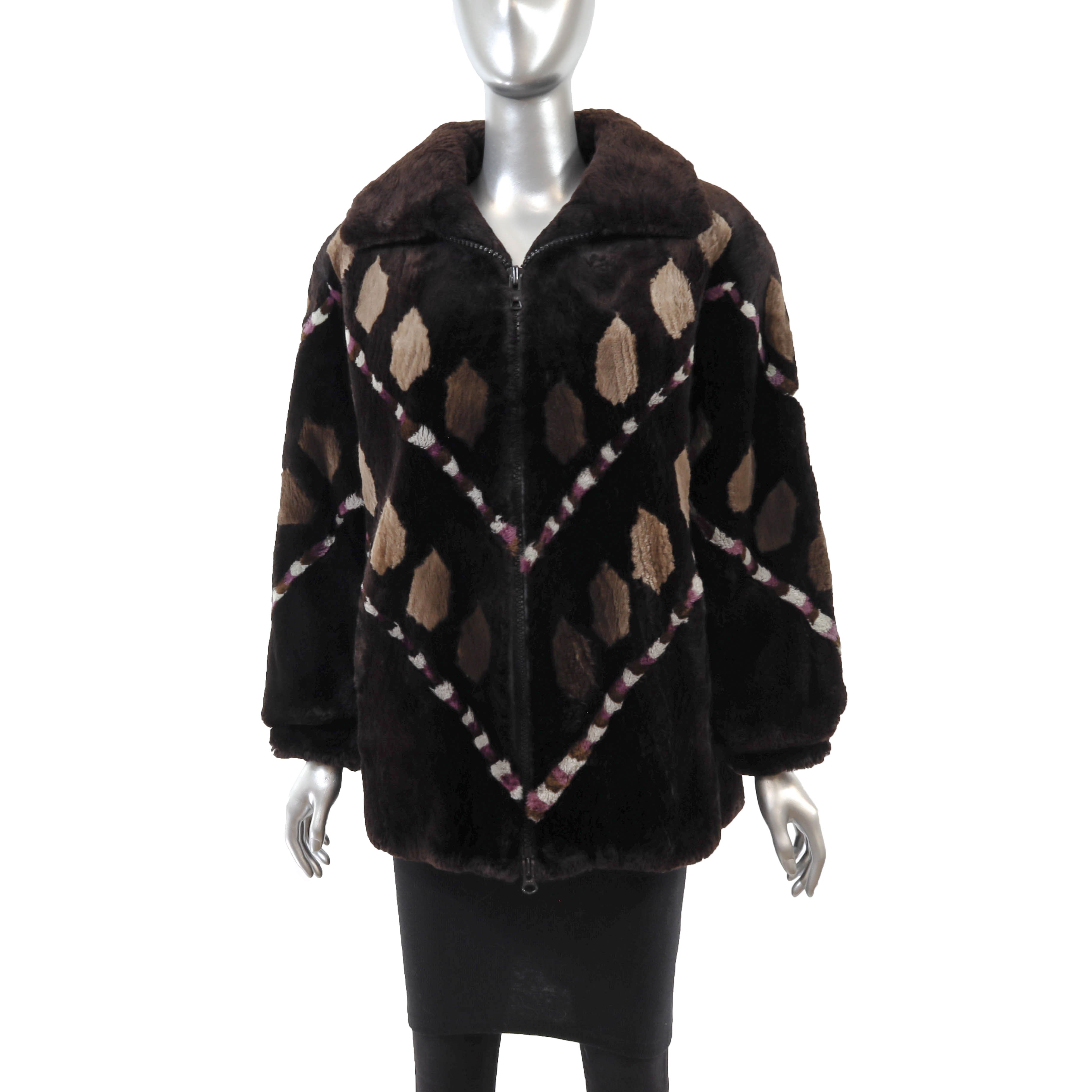 【VICTIM】RECYCLE BEAVER COAT / BLACK Vintage 1950s Womens Black Sheared Beaver Fur Coat Small