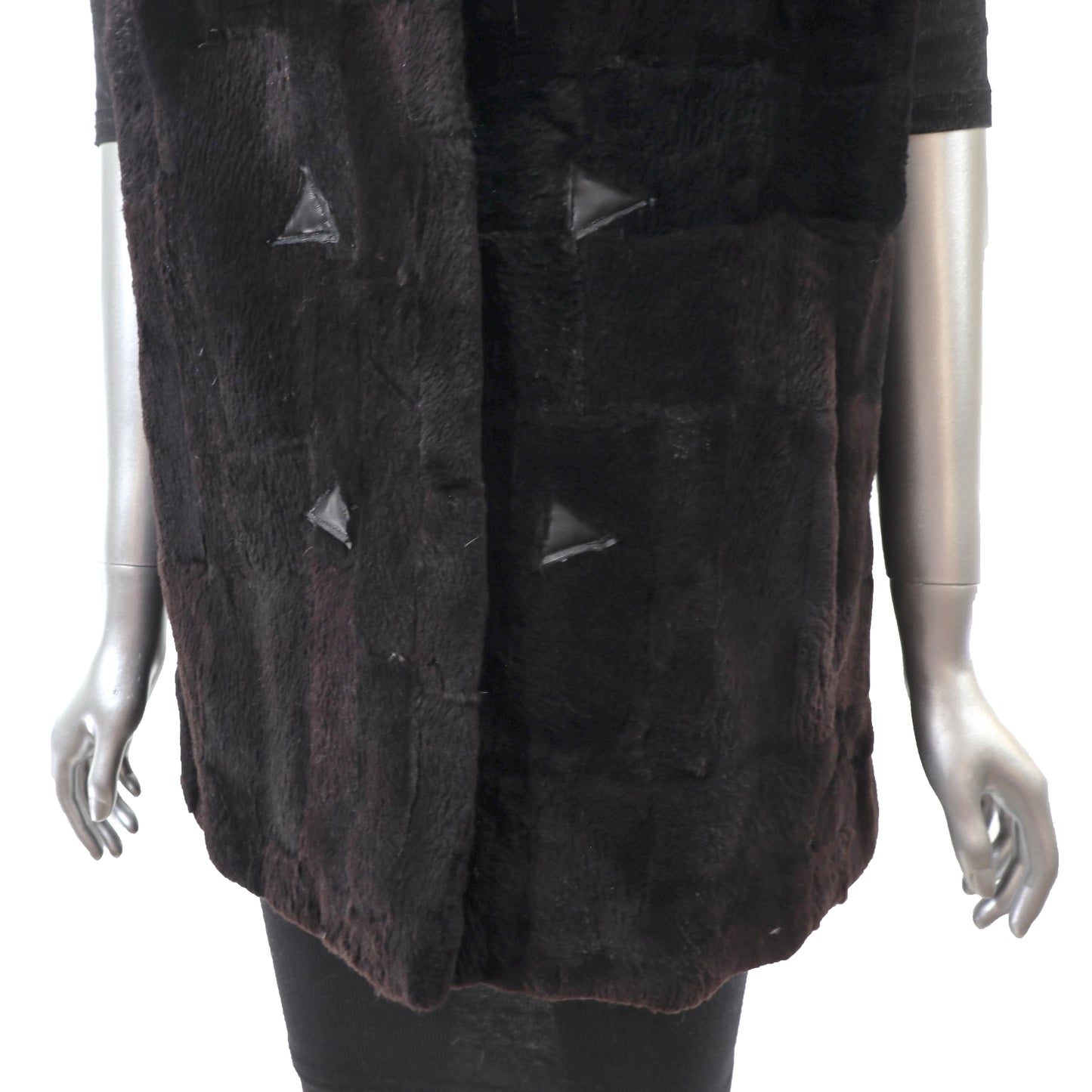 Dark Brown Sheared Beaver Vest- Size L