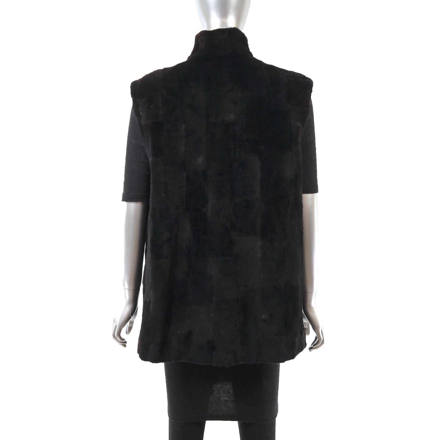 Dark Brown Sheared Beaver Vest- Size L