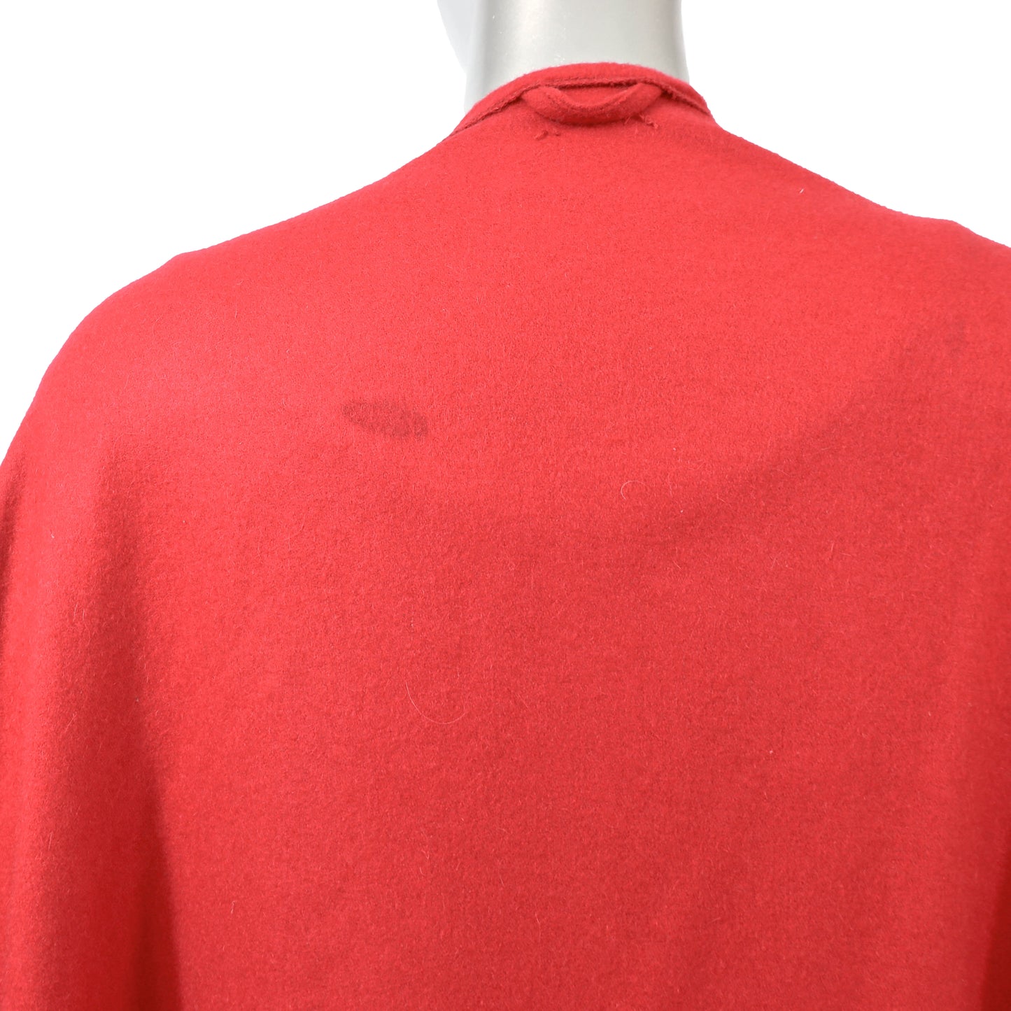 Red Cashmere Cape with Rabbit- Size Free