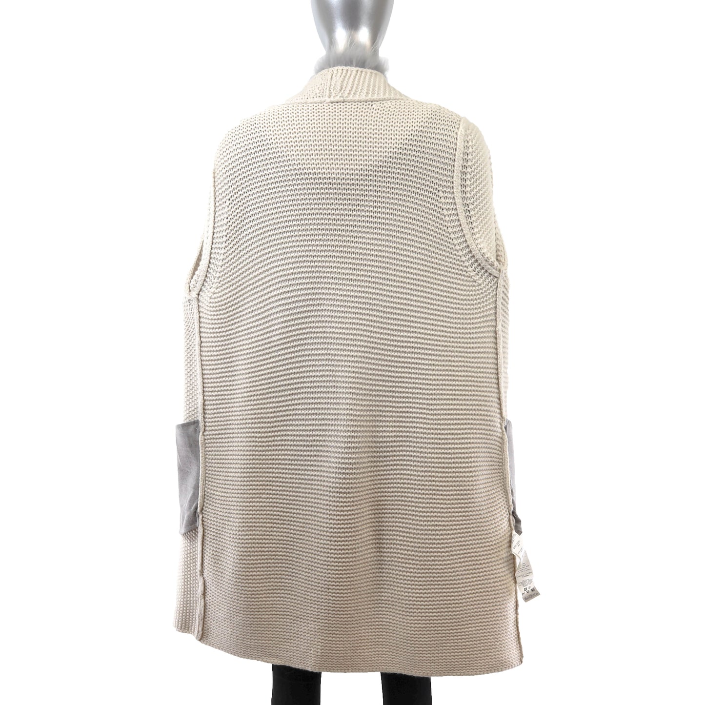 Cream Cashmere Coat with Fox Trim- Size L
