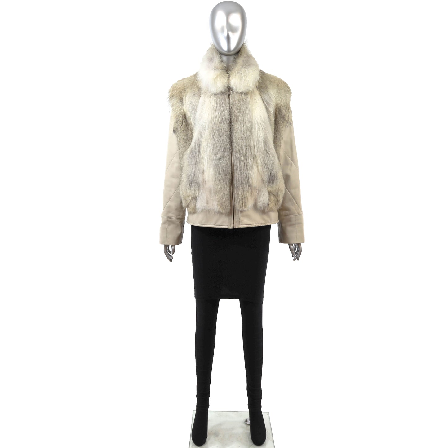 Coyote and Leather Jacket- Size S