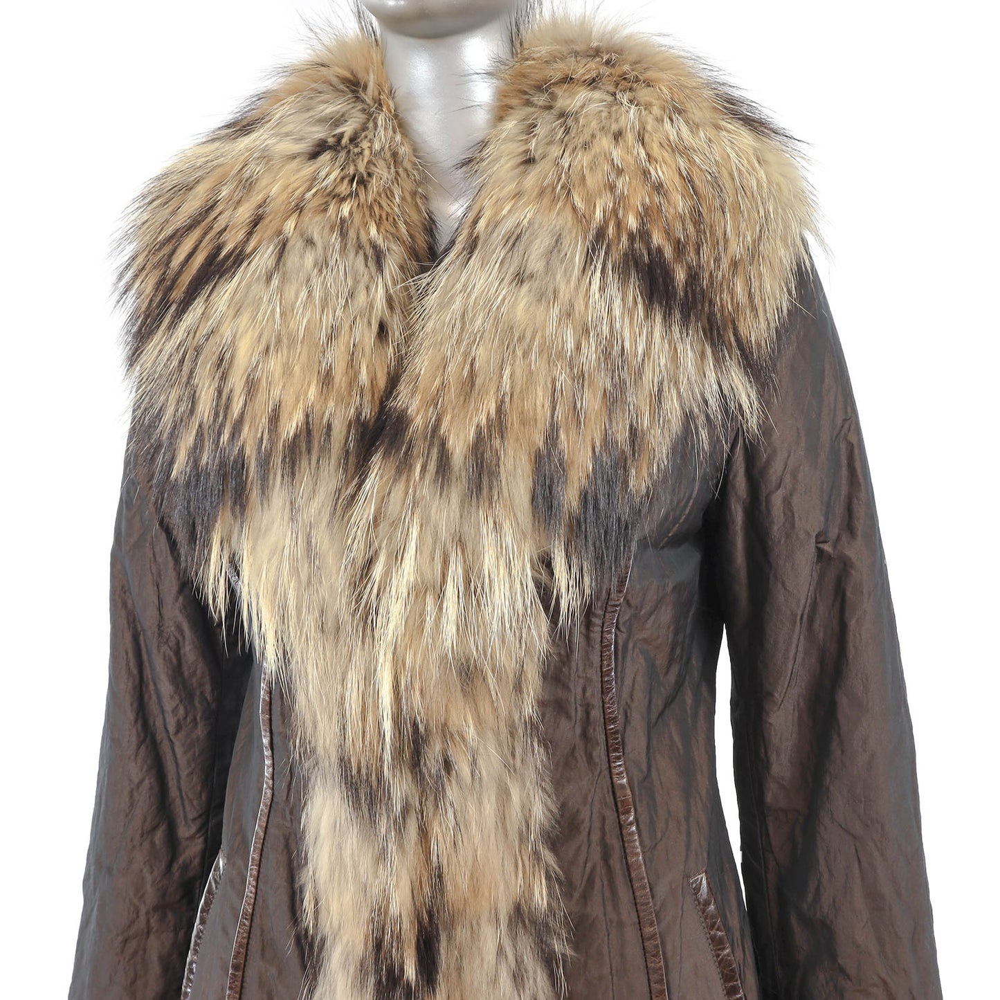 Taffeta Jacket with Finn Raccoon Tuxedo- Size S
