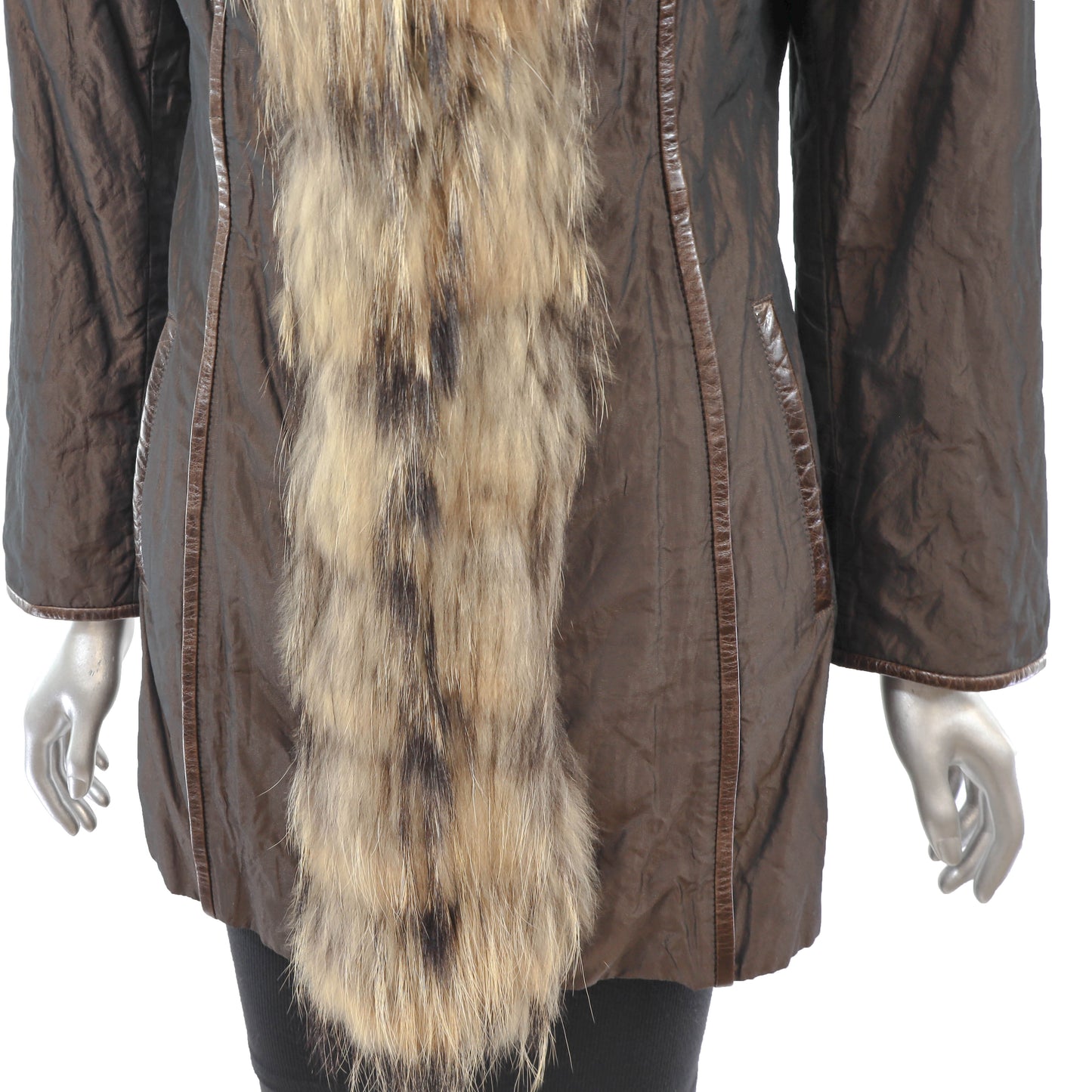 Taffeta Jacket with Finn Raccoon Tuxedo- Size S