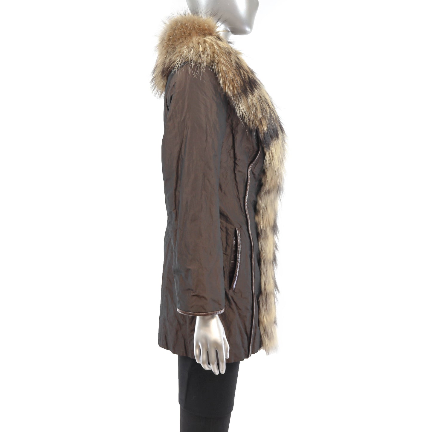 Taffeta Jacket with Finn Raccoon Tuxedo- Size S