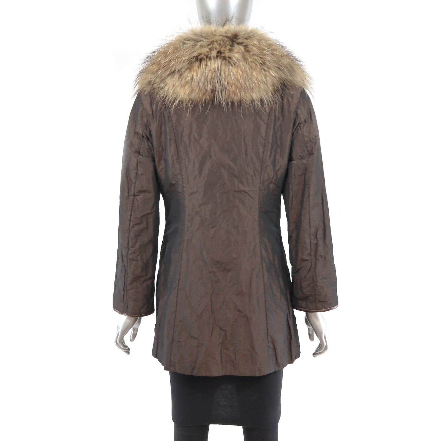Taffeta Jacket with Finn Raccoon Tuxedo- Size S