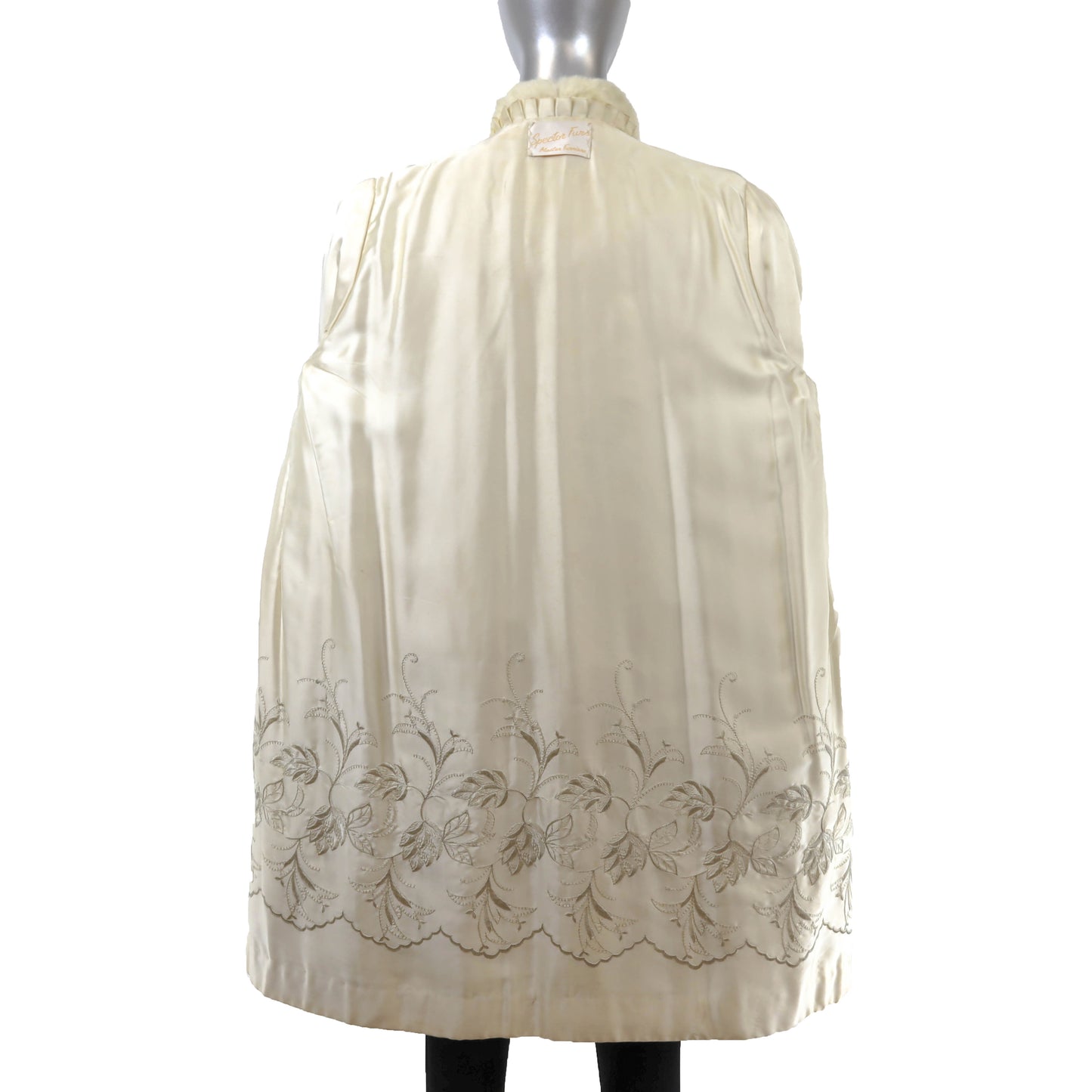 White Ermine 3/4 Coat- Size L