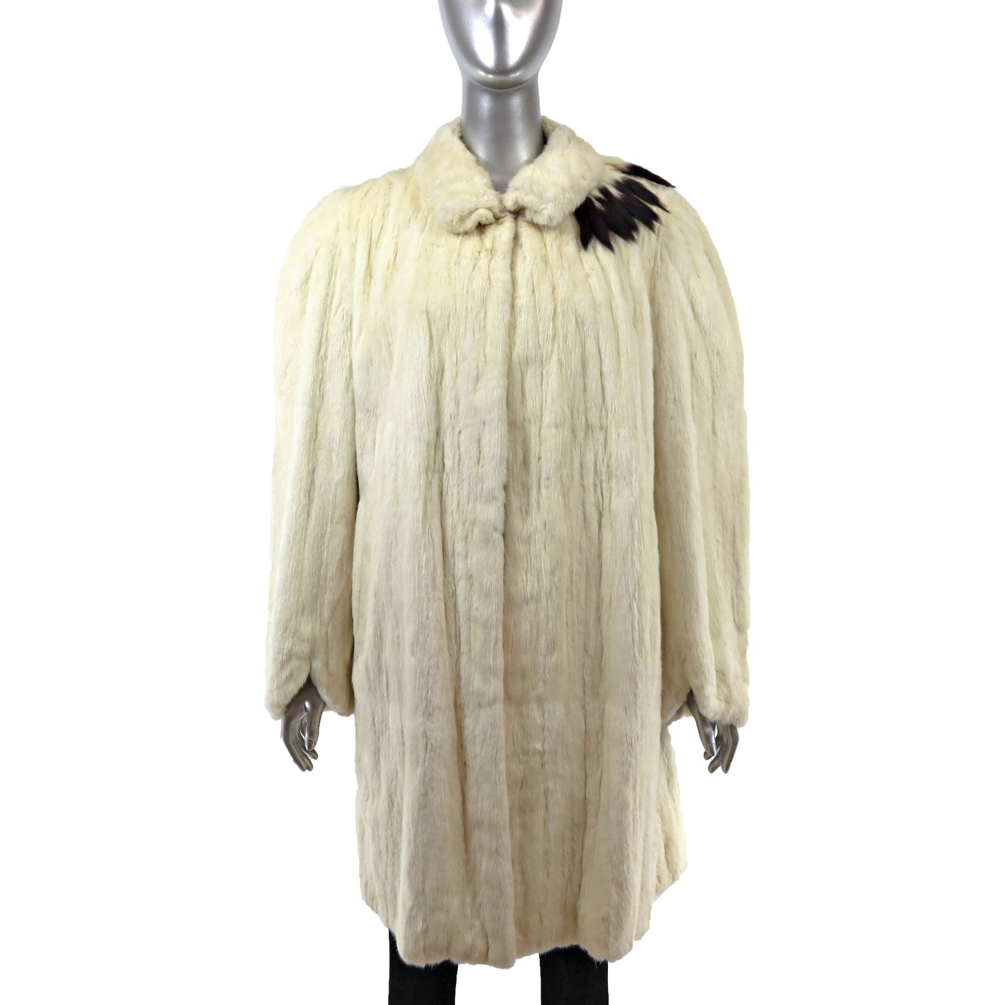 White Ermine 3/4 Coat- Size L