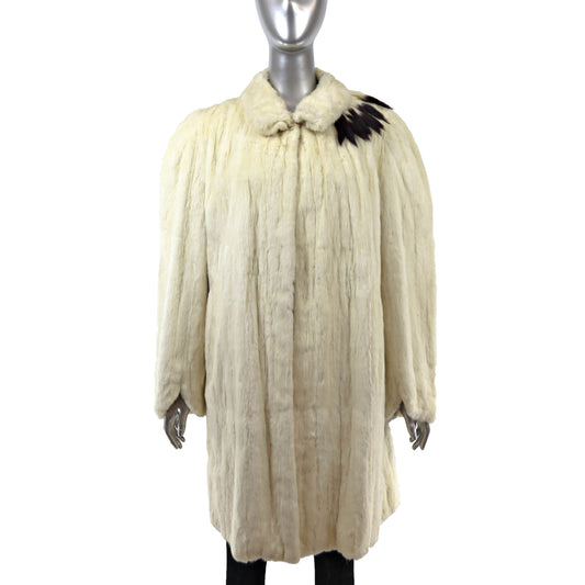 White Ermine 3/4 Coat- Size L