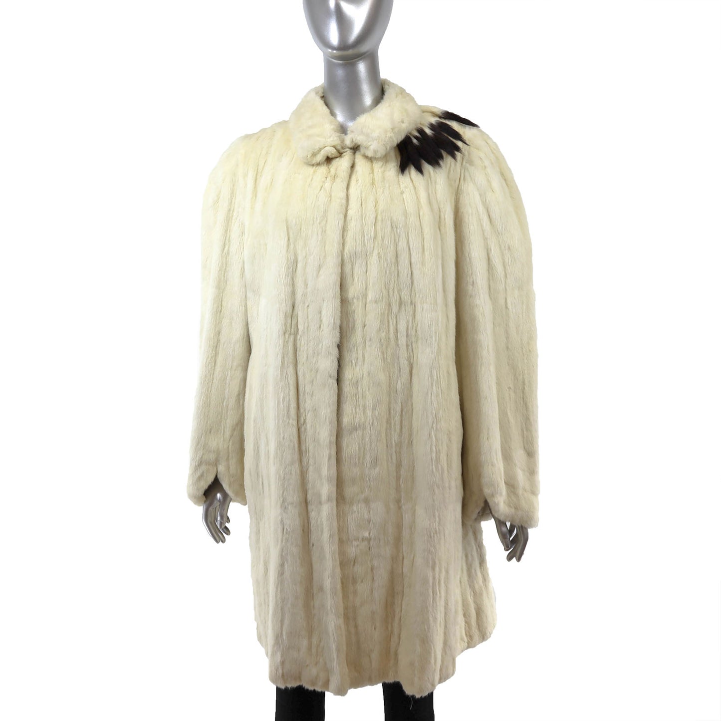 White Ermine 3/4 Coat- Size L