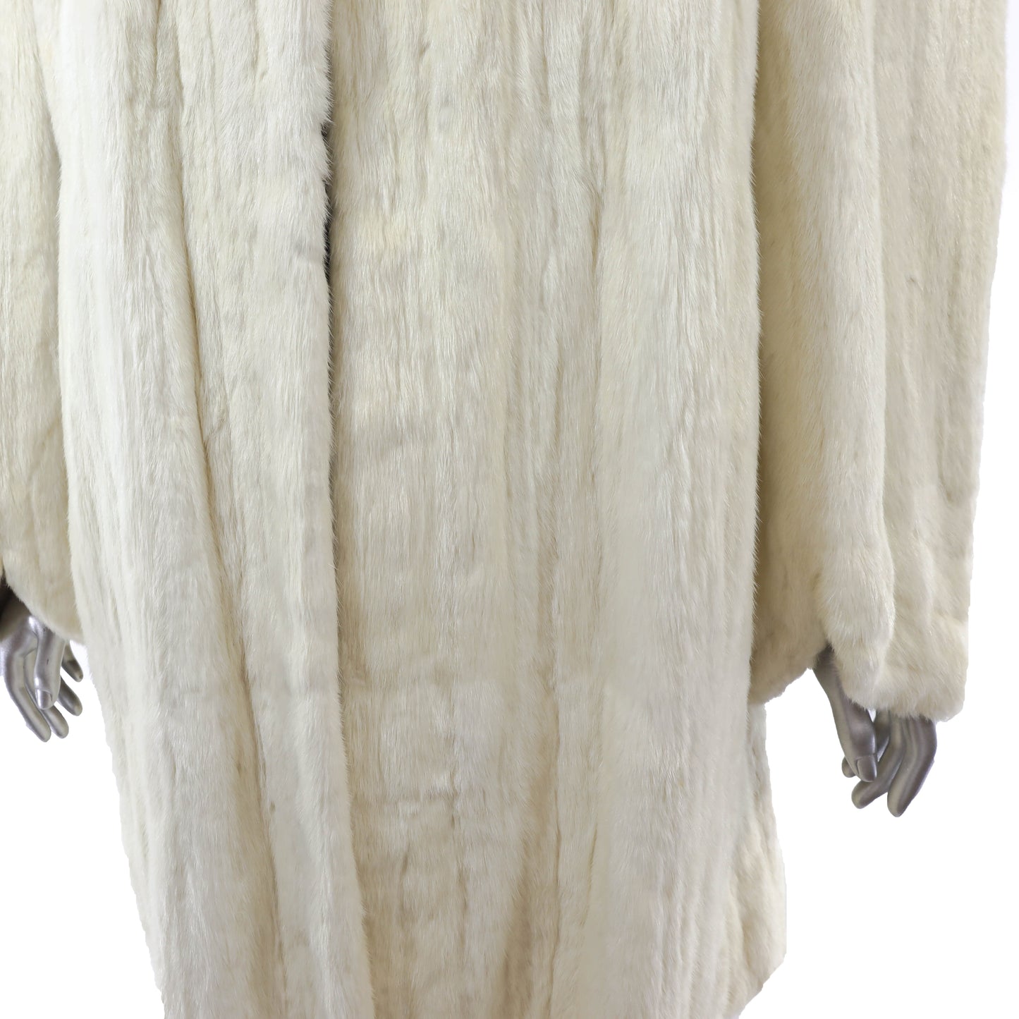 White Ermine 3/4 Coat- Size L
