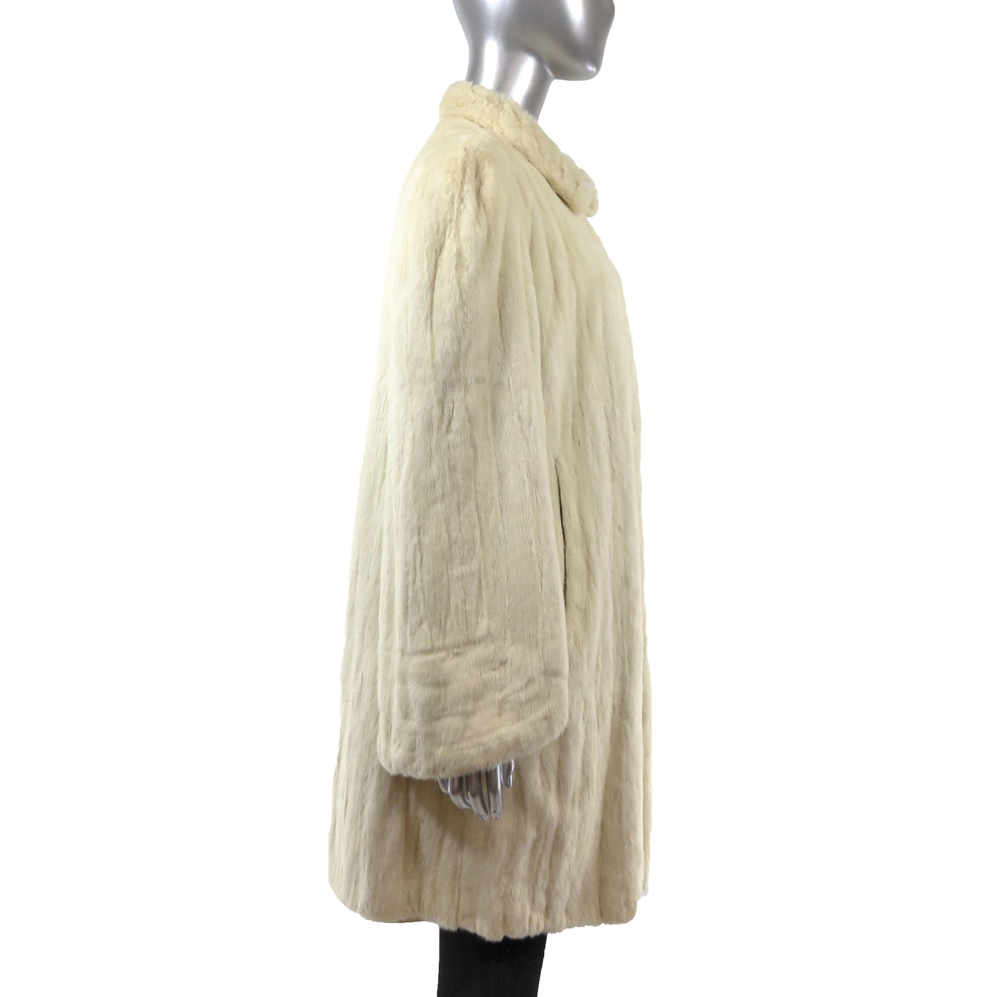 White Ermine 3/4 Coat- Size L