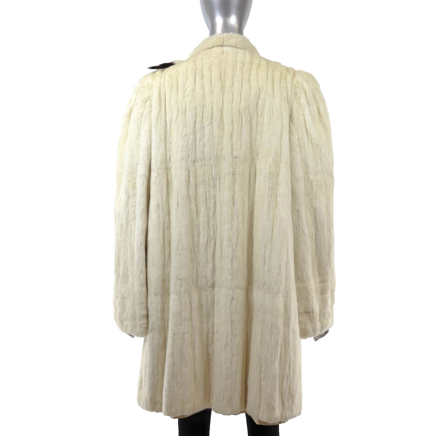 White Ermine 3/4 Coat- Size L