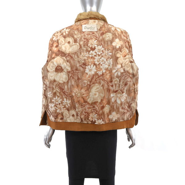Whiskey Mink Jacket with Suede- Size M