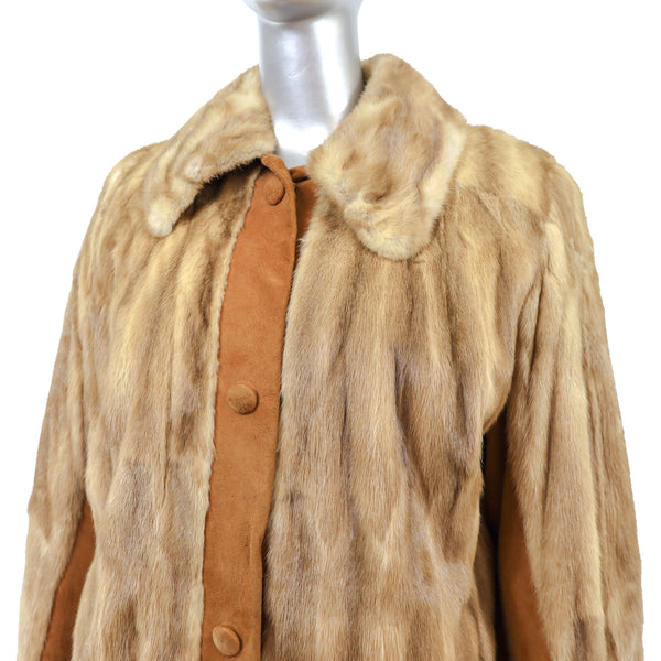 Whiskey Mink Jacket with Suede- Size M