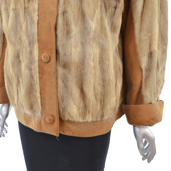 Whiskey Mink Jacket with Suede- Size M