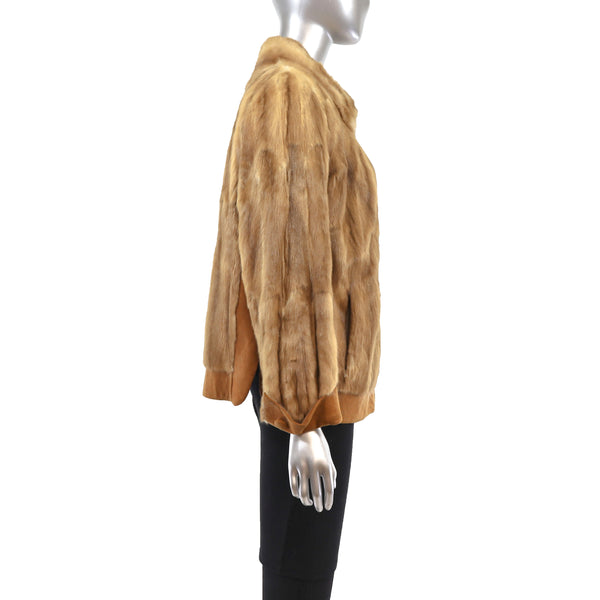 Whiskey Mink Jacket with Suede- Size M