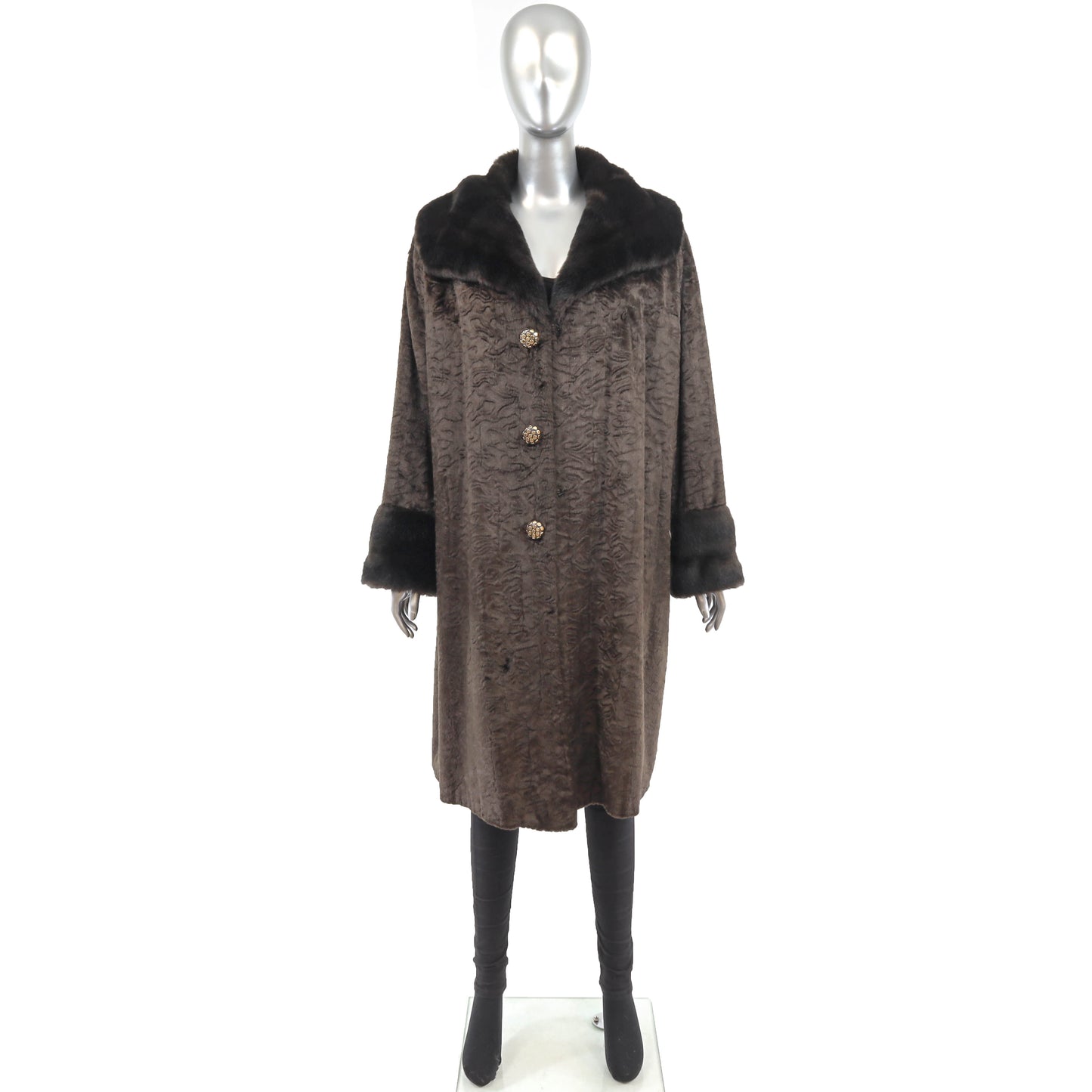 Faux Fur Coat- Size L