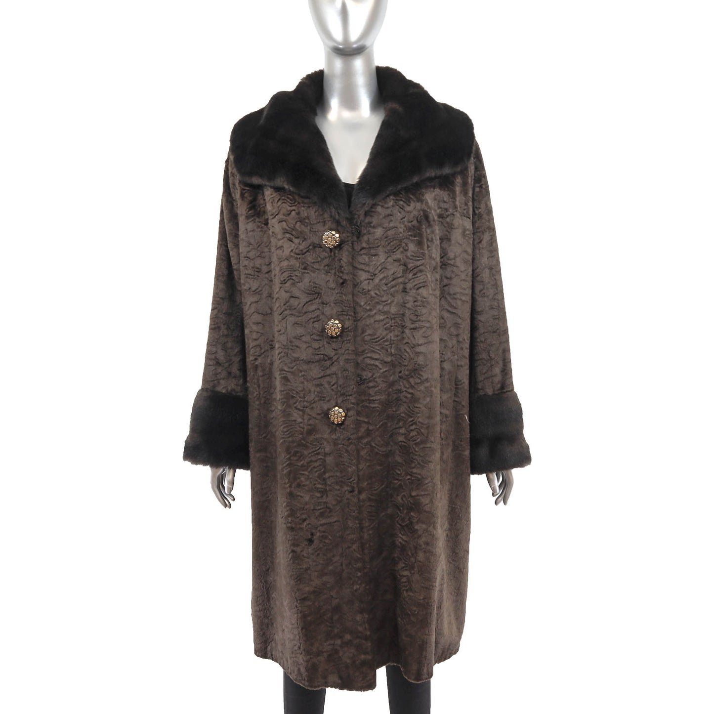 Faux Fur Coat- Size L