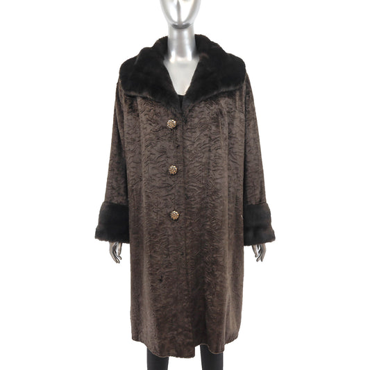 Faux Fur Coat- Size L