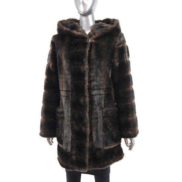 Faux Fur Coat- Size S