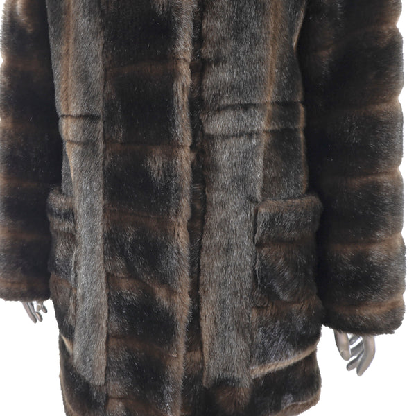 Faux Fur Coat- Size S