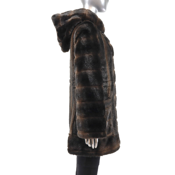 Faux Fur Coat- Size S