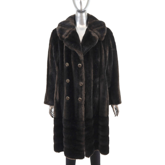 Faux Fur Coat- Size M
