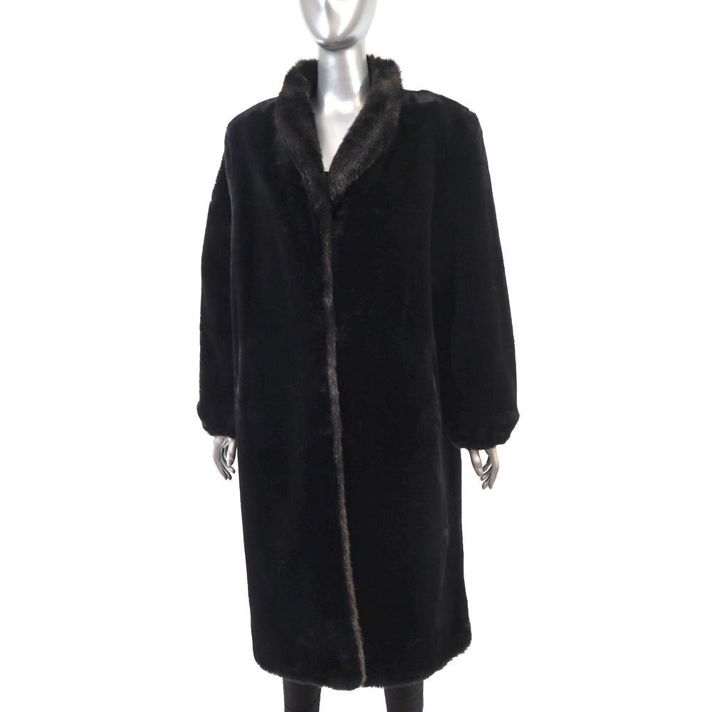 Faux Fur Coat- Size M