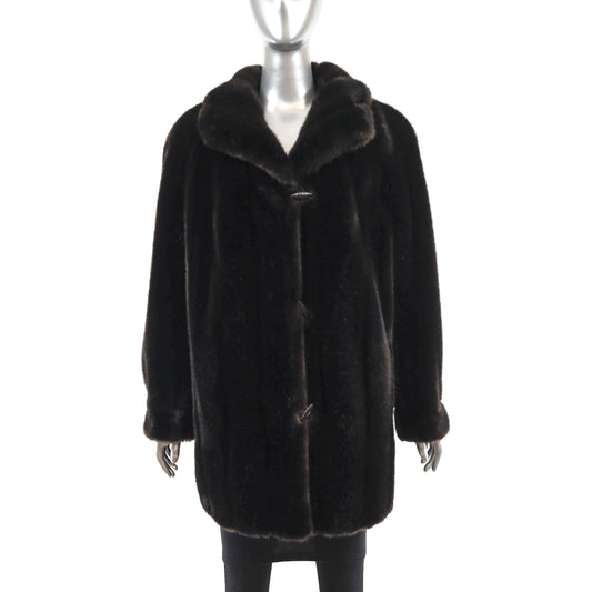 Faux Fur Coat- Size L