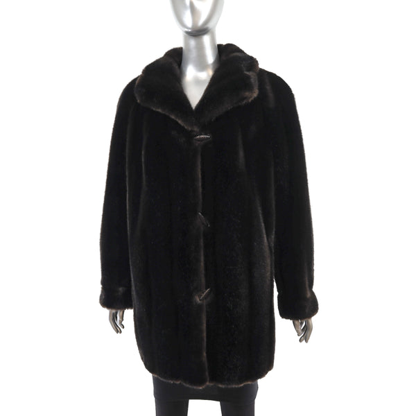 Faux Fur Coat- Size L