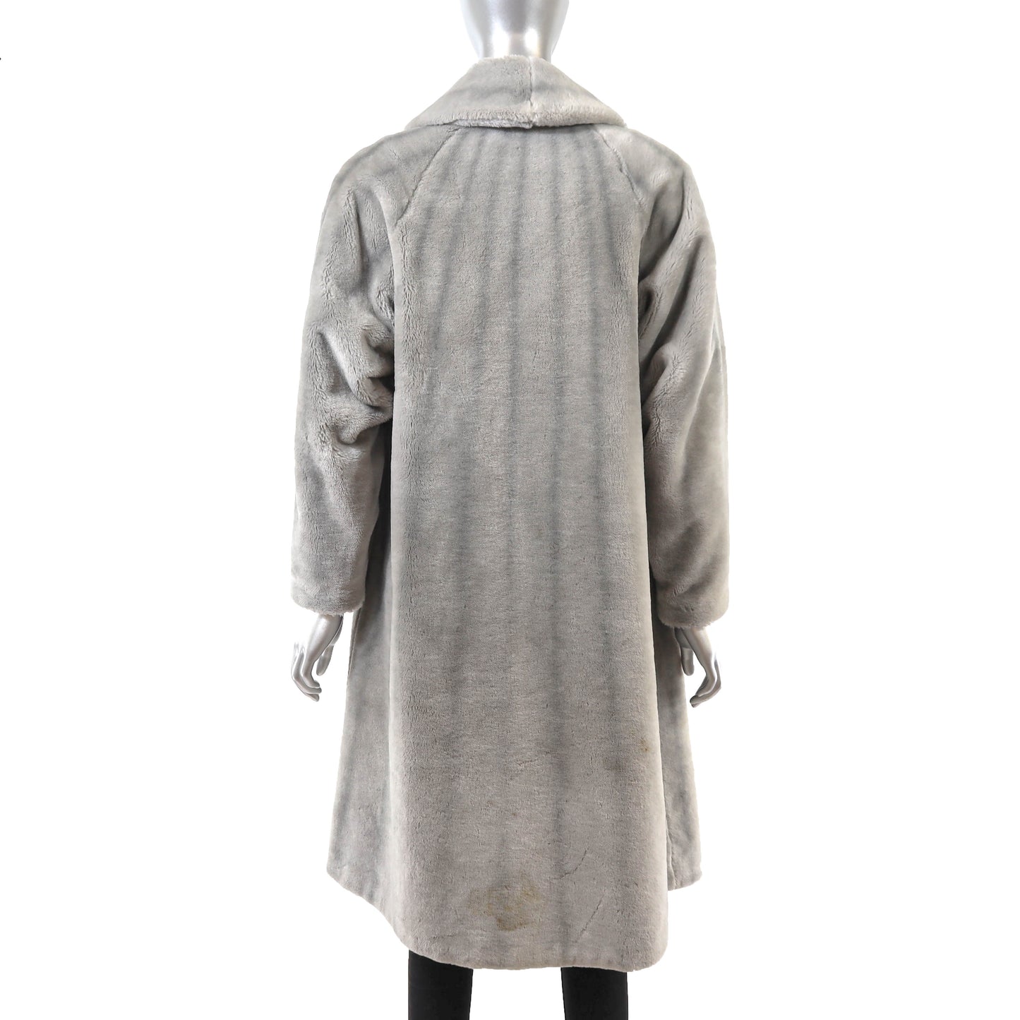 Grey Faux Fur Coat- Size M