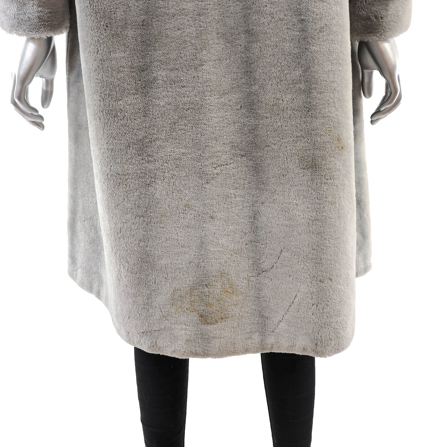 Grey Faux Fur Coat- Size M