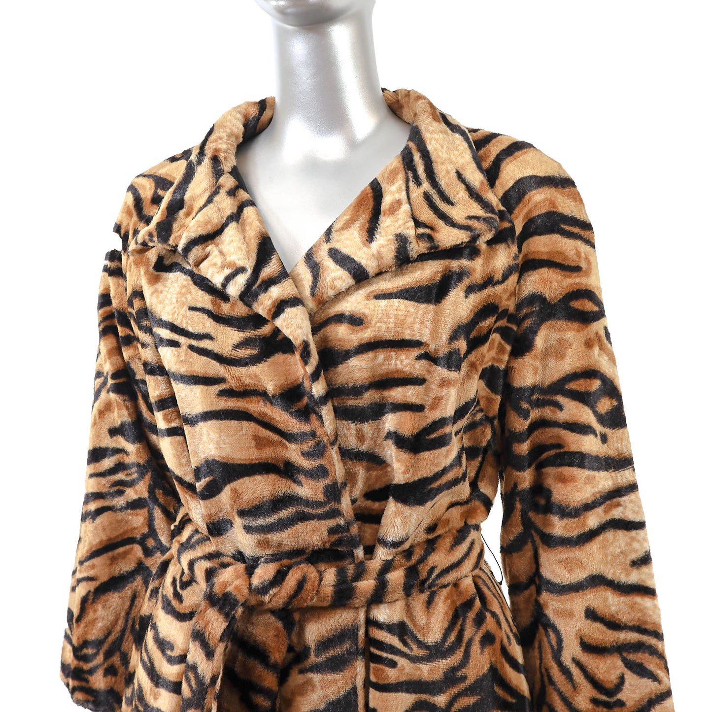 Animal Printed Faux Fur Coat- Size S